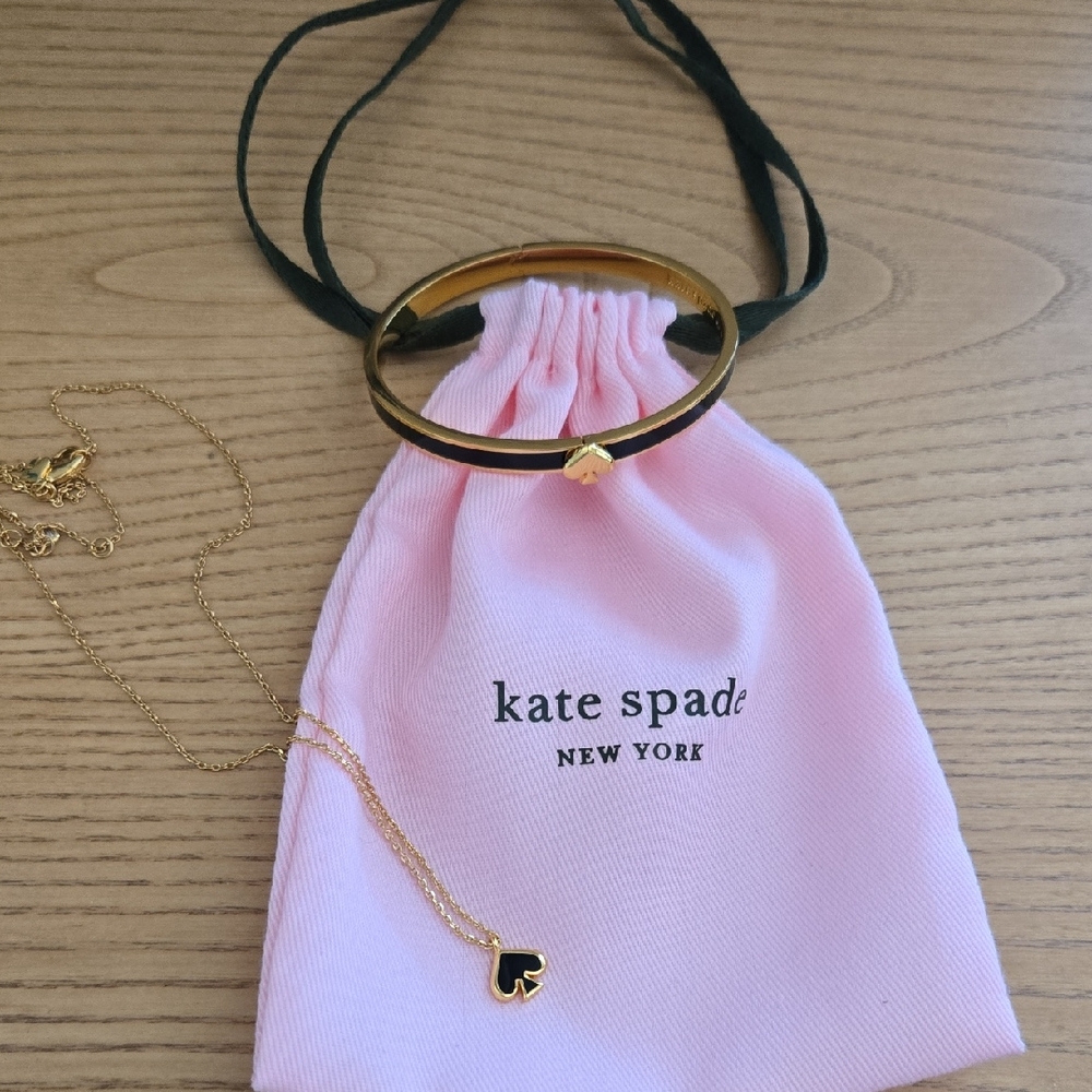 Kate Spade Gold Bracelet with Black Charm